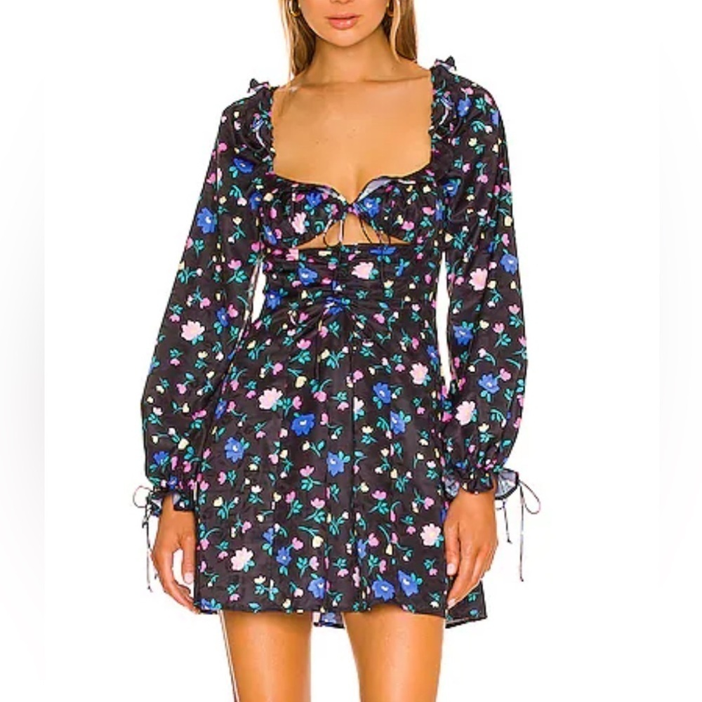 For love and lemons Lexy Long Sleeve Mini Dress in Black large